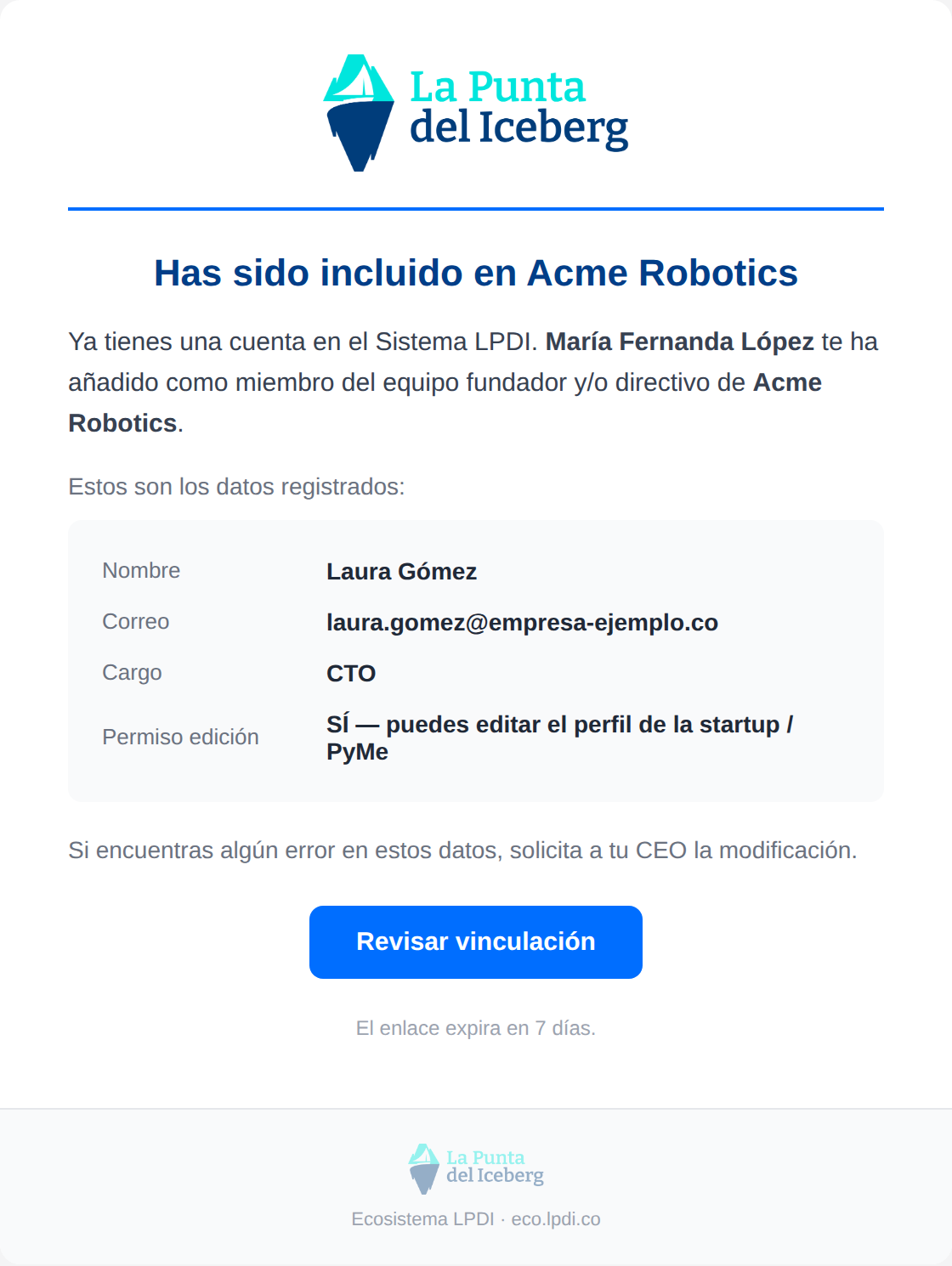 Preview existente + edición