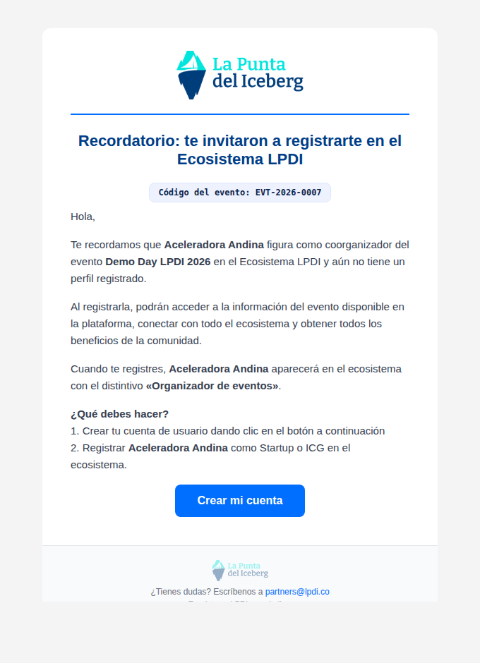 Preview correo 81 recordatorio de invitaci&oacute;n al organizador