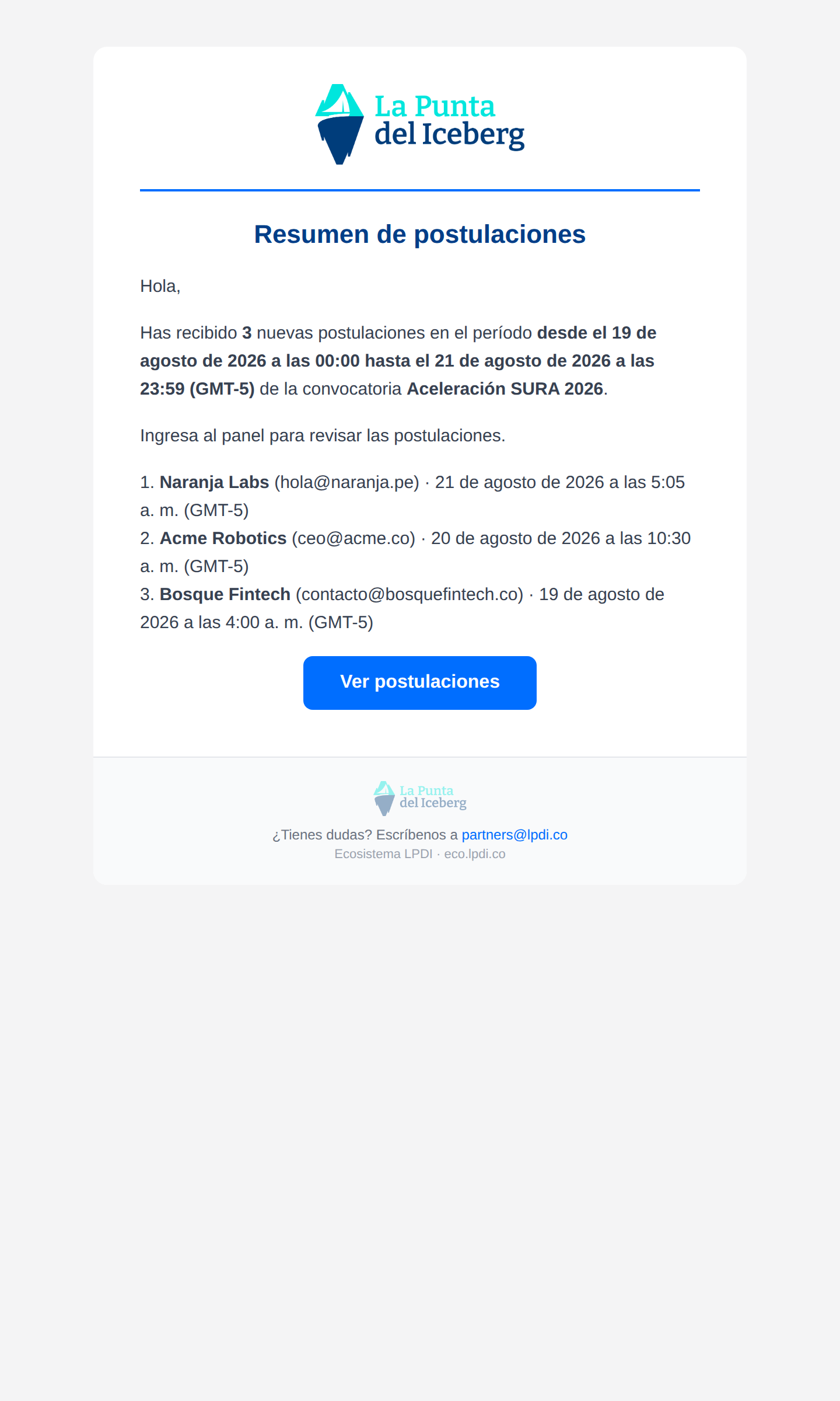 Preview correo 91 con acceso al panel