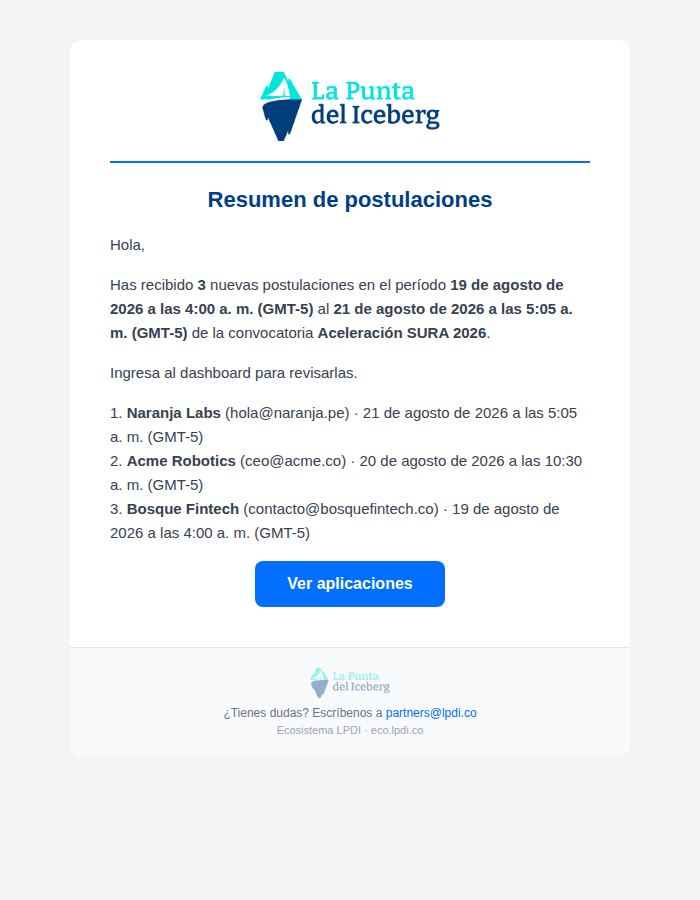 Preview correo 91 nueva postulación o resumen