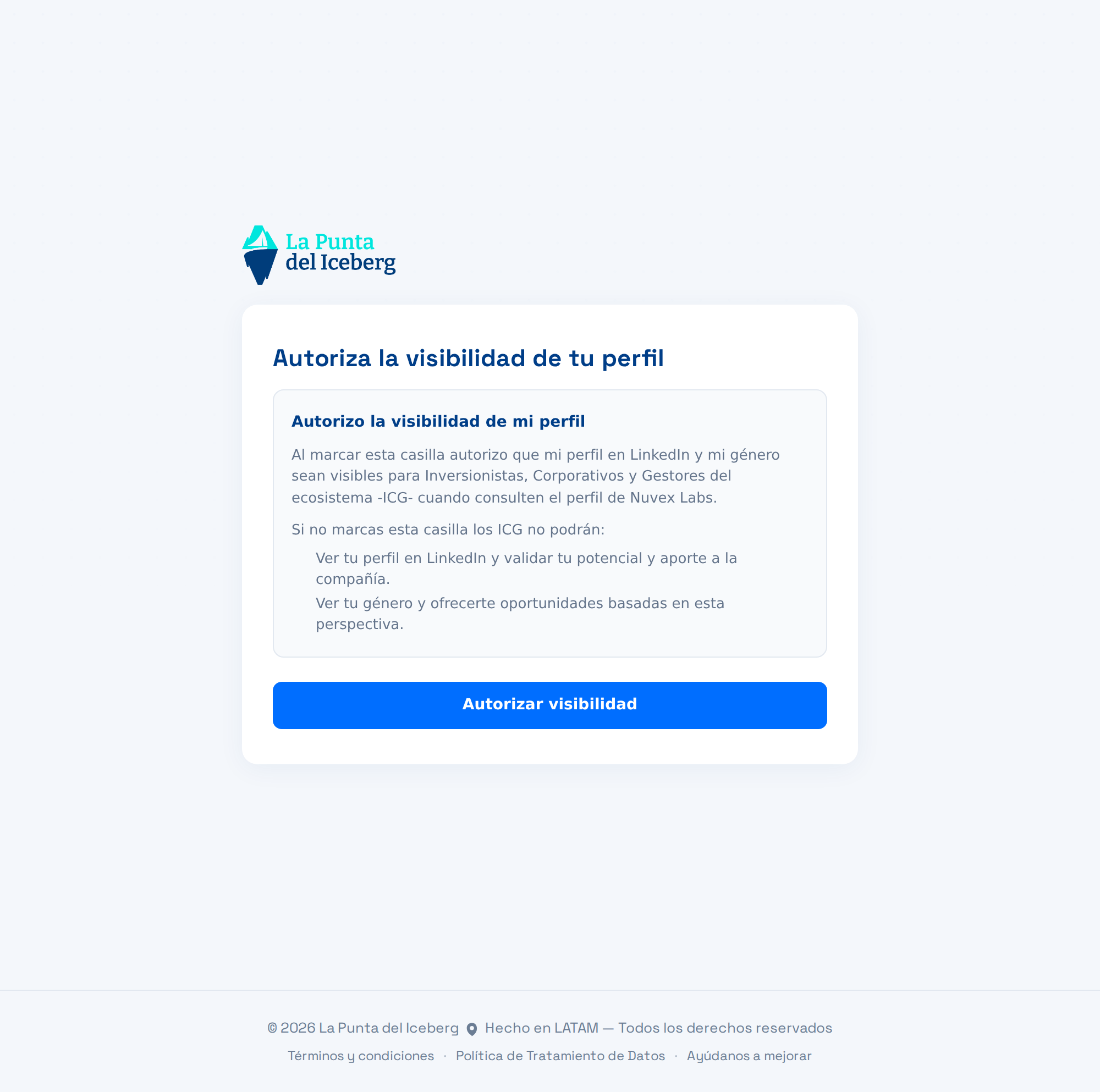 Pantalla /team/visibilidad
