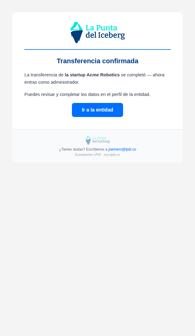 Preview Transferencia confirmada
